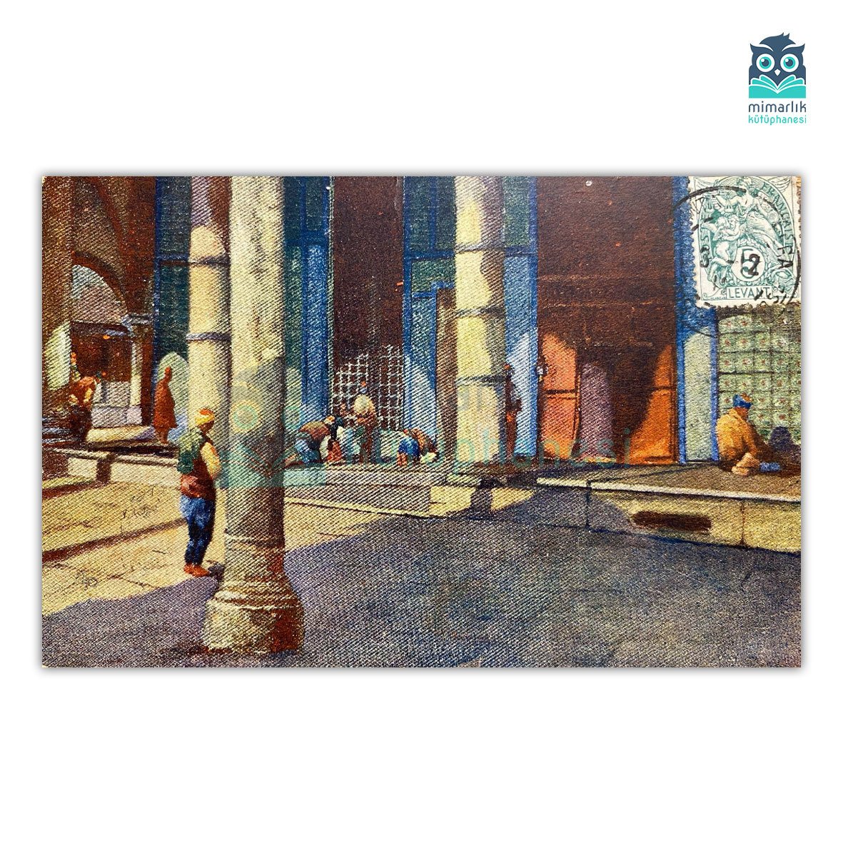 İstanbul'da Cami Avlusu (Arkası Yazılı)