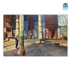 İstanbul'da Cami Avlusu (Arkası Yazılı)