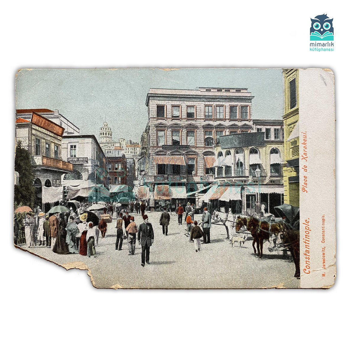 Karaköy ve Galata Kulesi (Arkası Yazılı)